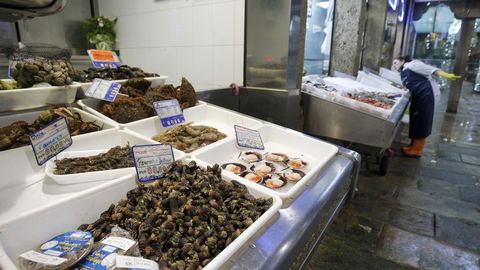 Venta de pescado y marisco en Santiago de Compostela