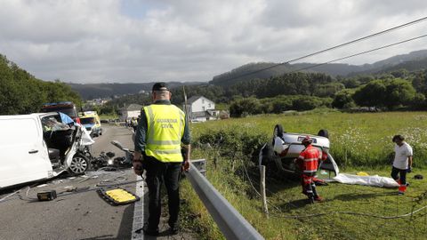 Lugar donde se produjo la colisin entre una furgoneta y un turismo