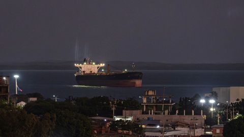 Un buque petrolero en la Maracaibo, Venezuela