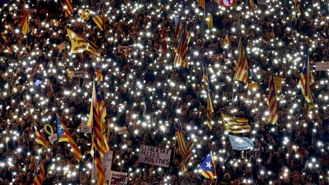 La manifestaci�n convocada por la ANC y Omnium en Barcelona el pasado d�a 11