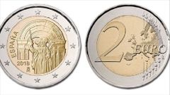 Moneda de 2 euros dedicada al casco antiguo de Santiago de Compostela