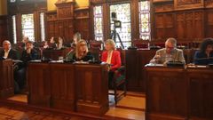 La consejera de Educaci�n, Lydia Espina, comparece en la Comisi�n del ramo en la Junta General.