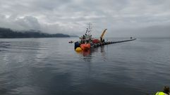 La colocaci�n del nuevo emisario submarino facilitar� una mejor dispersi�n de las aguas tratadas en depuradora en la r�a