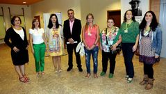 Representantes de Afaber y el Concello de Carballo, en la clausura de ls actos del alzh�imer