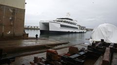 El megayate de lujo Wayfinder, construido por Astilleros Arm�n Burela, es uno de los paradigmas del nuevo sector naval en A Mari�a