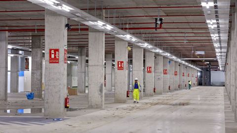 Zona de aparcamiento de turismos, donde tendrán cabida unos 500 vehículos.