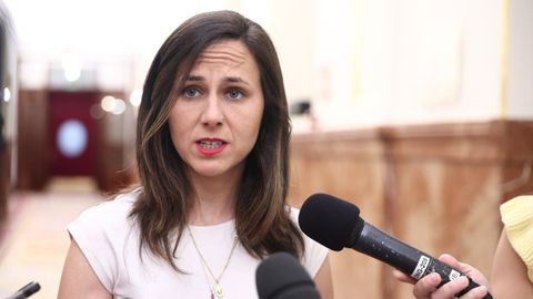 La secretaria general de Podemos, Ione Belarra, esta semana en el Congreso