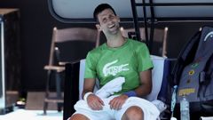 Novak Djokovic, en uno de los entrenamientos en Australia