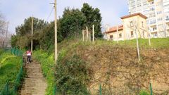 Escaleras entre las calles Rampa y Doutor Fleming, donde estar� situado el ascensor.