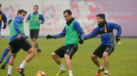 Miguel Linares en el entrenamiento de esta maana