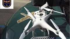Dron con el que el coru��s volaba en el espacio a�reo de Alvedro