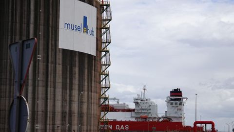 Vista de la planta Musel E-Hub, en el Puerto de Gij�n