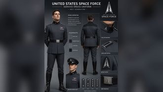 Imagen publicada por Donald Trump del uniforma de la Fuerza Espacial de EE.UU.