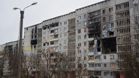 Edificio residencial en Saltivka, al norte de J�rkov.