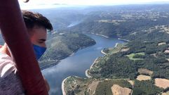 Uno de los vuelos de este verano, en el tramo del Miño que pasa por la Ribeira Sacra
