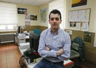 V�ctor Souto en las oficinas de la Polic�a Judicial de la Comandancia de Lugo. 