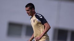 Carlos Dotor, jugador cedido por el Celta en el M�laga, en un entrenamiento.