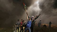 Palestinos en Marchas del Retorno en la Franja de Gaza  