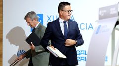 El conselleiro de Emprego, Jos&eacute; Gonz&aacute;lez, y el presidente de la Xunta, Alfonso Rueda.