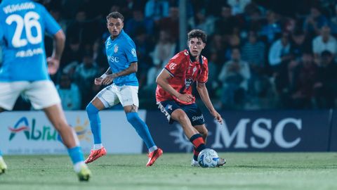El canterano del Celta Hugo Burcio, durante el amistoso frente al N�poles.