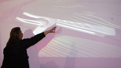 La arquitecta presentando su proyecto para el Castro de Elvia, en A Corua