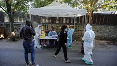 Carpa para las pruebas del covid-19 en Betanzos