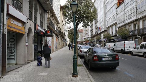 Rúa do Hórreo, en Santiago de Compostela