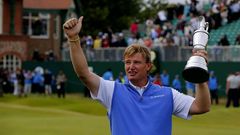 Ernie Els, con el trofeo del Abierto Brit�nico
