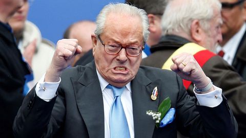 Jean-Marie Le Pen durante un mitin en Paris en el 2013