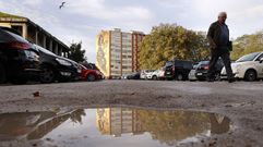 Bache a la entrada del aparcamiento de tierra del Snchez Aguilera.