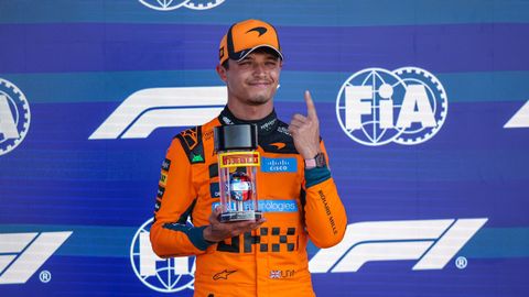 Lando Norris, tras ganar la carrera al esprint del Gran Premio de Miami.