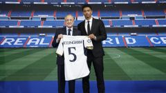 Jude Bellingham con Florentino P�rez.Jude Bellingham con Florentino P�rez en su presentaci�n como nuevo futbolista del Real Madrid