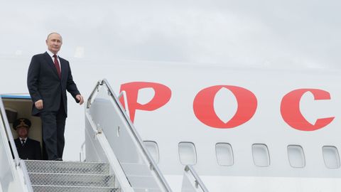 Putin, antes de partir hacia Rusia tras su reunin con Trump en Alaska.
