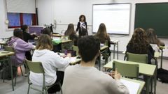 Clase de un instituto de Ferrol, en una imagen de archivo.