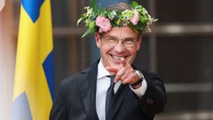 El primer ministro sueco  Ulf Kristersson a su llegada a la reuni�n de los l�deres de la UE