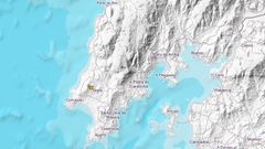 El punto marca el epicentro del terremoto que se registr� de madrugada en Ribeira