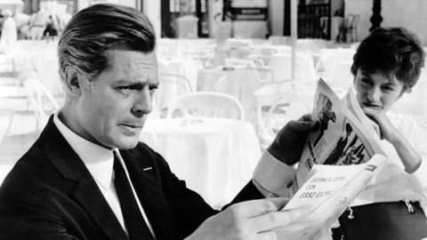 Marcello Mastroianni y Anouk Aimée en «Ocho y medio» (1963), filme de Fellini.