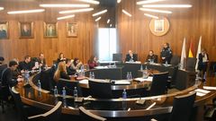 Imagen de archivo de un pleno celebrado en el concello de Lal�n