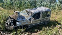 As� qued� la furgoneta del conductor herido en un accidente en Friol.