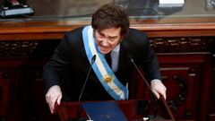 El presidente de Argentina, Javier Milei, en el Congreso Nacional de Buenos Aires.