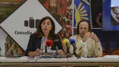 La alcaldesa Elena Candia y el concejal Javier V�zquez, en su comparecencia de este lunes