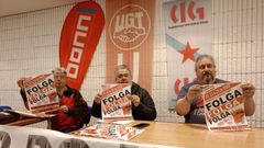 Rueda de prensa de los sindicatos para anunciar la huelga en Lugo