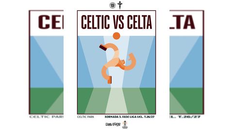 Cartel do Celtic-Celta de Europa League.