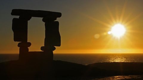 Puesta de sol ante la ventana del Atlntico, en la zona del Portio.