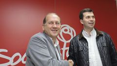 Leiceaga y Gonzalo Caballero, durante el anuncio de la fusi�n de sus candidaturas