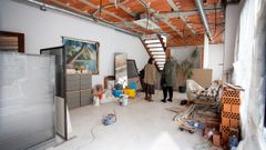 Directivas de la asociaci�n de p�rkinson, esta semana, en la planta baja del nuevo local de Pontevedra, situado en las galer�as Oliva