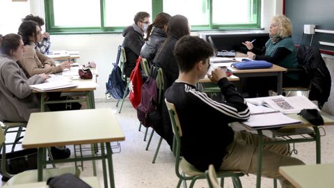 Un aula de secundaria en una imagen de archivo