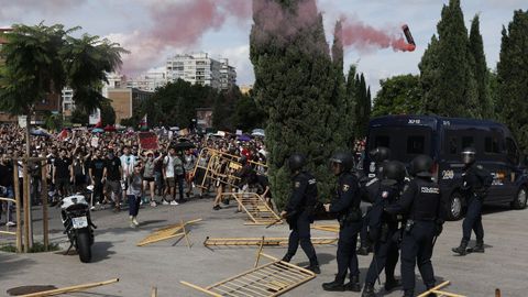 Incidentes durante la manifestaci�n en Valencia