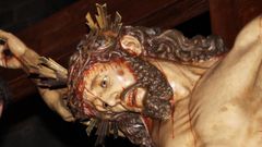 El Cristo de la Agona, tallado por Jos Rivas en 1946, se guarda en la iglesia de San Francisco