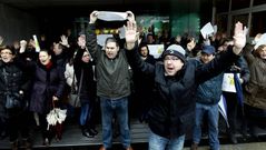 Protesta del personal de la Xunta en San Caetano